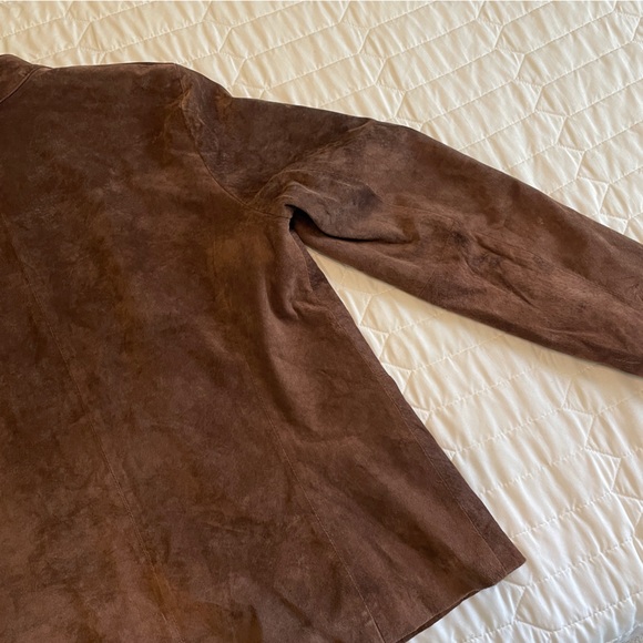 Liz Claiborne 100% Genuine Leather Suede Brown Jacket Large - Picture 6 of 10